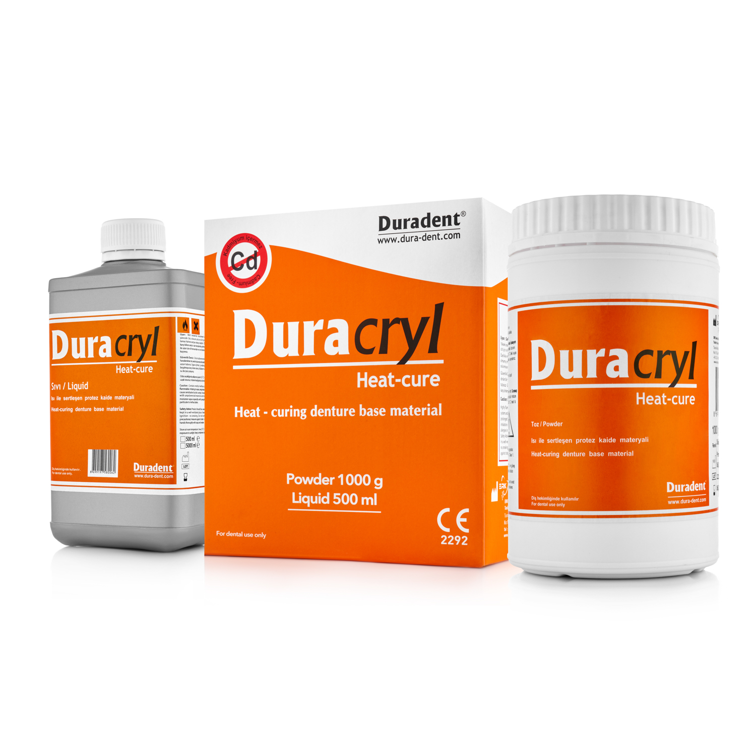 Пластмасса горячей полимеризации Duradent Duracryl Heat Cure
